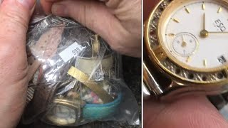 “opening” thrift store BAG OF WATCHES ( ESQ, musical Mickey watch found)