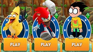 Chuck from Angry Birds vs Fire Sonic Boom Subway vs Robin Teen Titans Go vs All Bosses - Sonic Dash