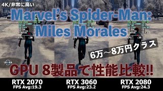 6～8万円台のGPUで「Marvel's Spider-Man: Miles Morales」の性能比較！by PC Watch