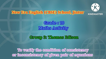 NEESJ | Grade 10 | Maths Activity | To check condition of consistency or inconsistency of lines