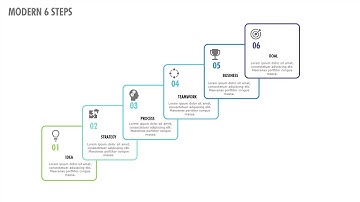 Create 6 Steps Infographic Slide in PowerPoint. Tutorial No.: 968