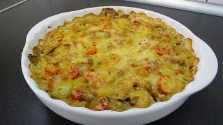 Наш вкусный ужин.  Очень простой рецепт Мясная запеканка