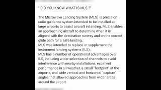 ILS (instruments landing system) vs MLS(Microwave landing system)