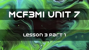 MCF3MI Unit 7 Lesson #3 Part 1