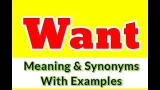 Thumbnail Want ka matlab | Want synonym words in english | Want examples in sentences
