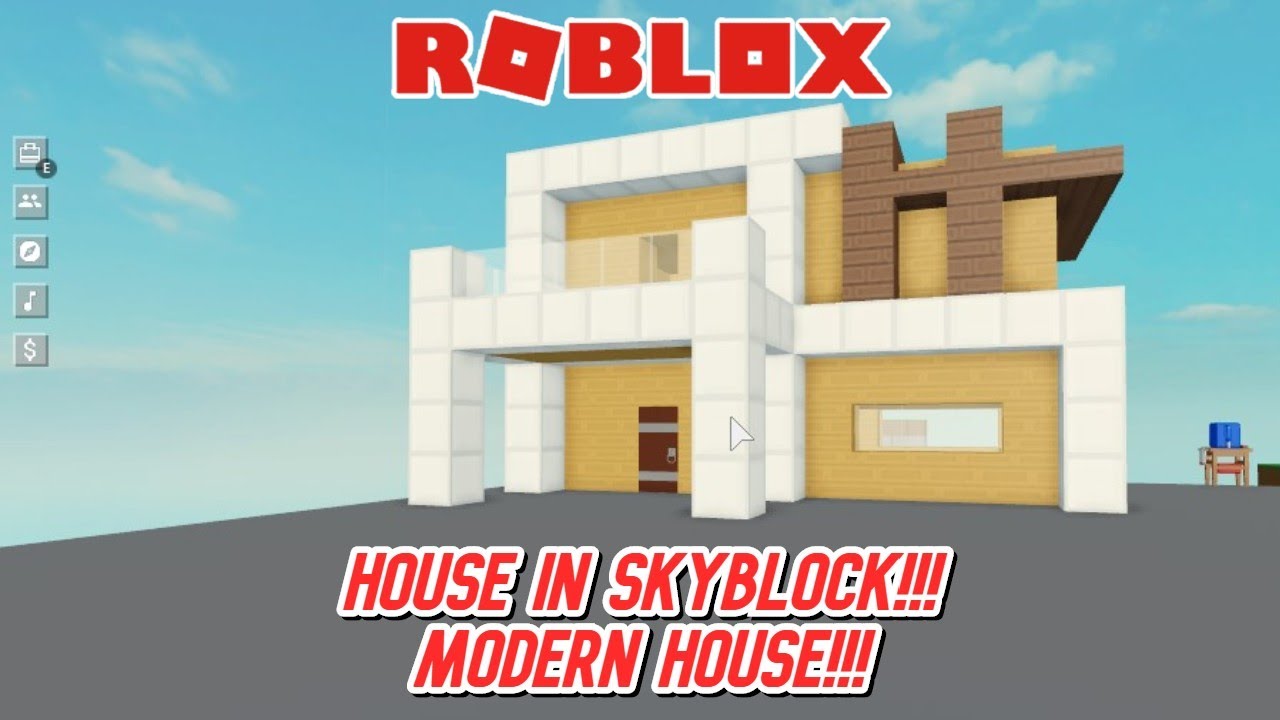 How To Make Modern House 5 In Roblox Skyblock Youtube - roblox islands modern house
