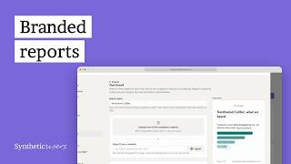 Information Branded reports | Synthetic Users tutorial News