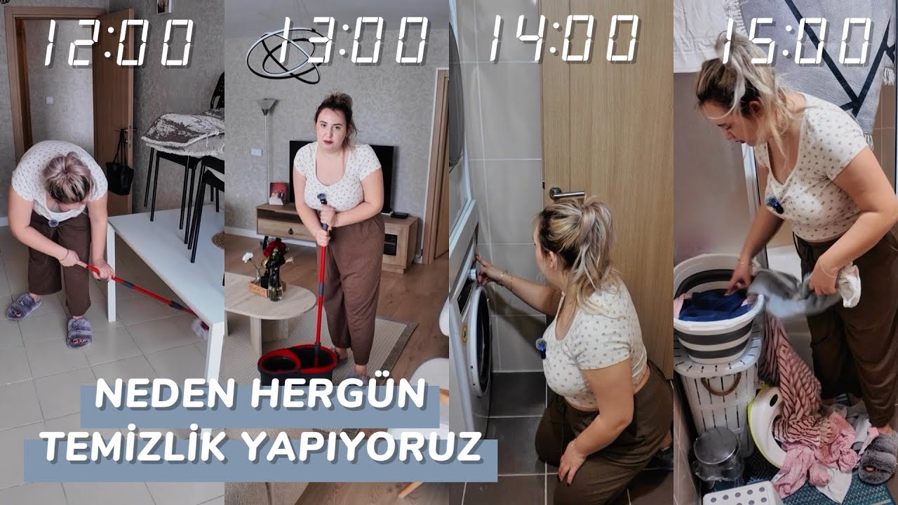 YANLIŞLIKLA EVİ DUMAN ALTI YAPTIM 🤷🏼‍♀️ bıktım bu çamaşırlardan | bütün evi süpürüp sildim