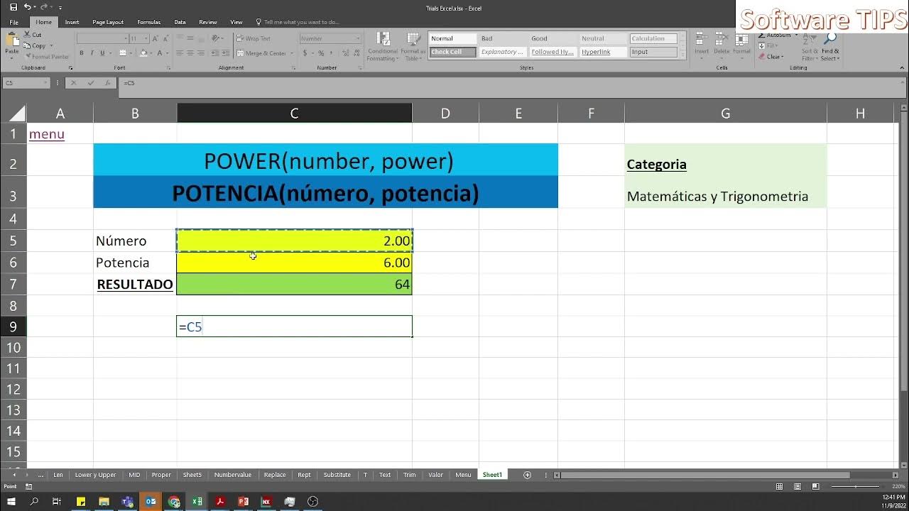 Funcion resta en excel