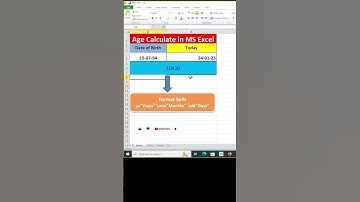 Age Calculation in Excel Calculate your Age in Excel #shorts #sortvideo