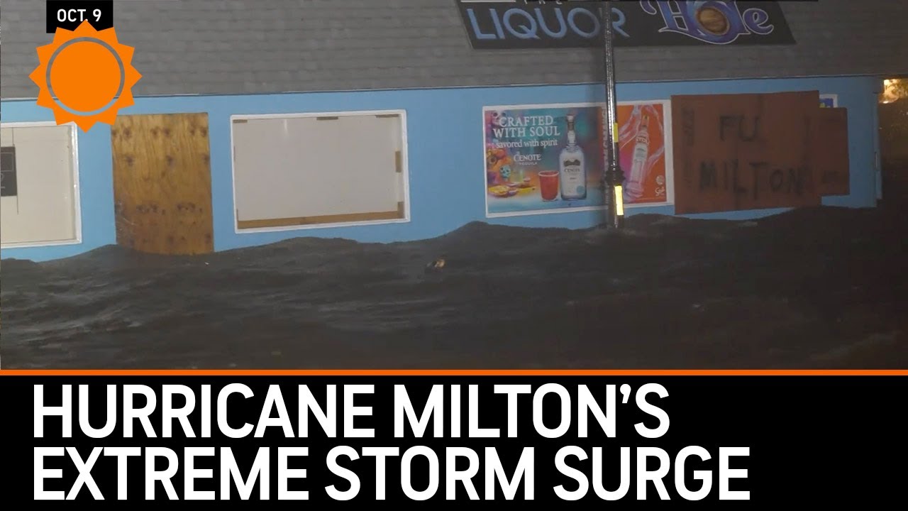 Hurricane Milton Unleashes Extreme Storm Surge in Florida (Comp) - YouTube