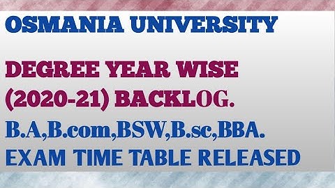 OU Degree YEAR WISE backlog exam dates.