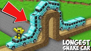 Where IS THIS LONG SNAKE CAR GOING in Minecraft ? SECRET LONG VEHICLE !