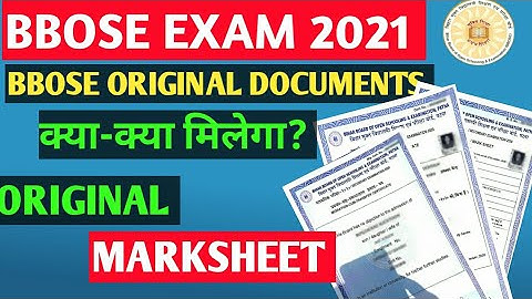 BBOSE ORIGINAL MARKSHEET 2021 | Bbose Exam 2021 MARKSHEET | bbose original certificate 2021