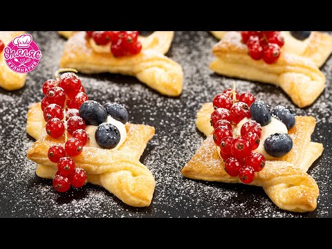 Видео: Слоёное пирожное с заварным кремом - лёгкий и летний десерт - Оляляс кулинария