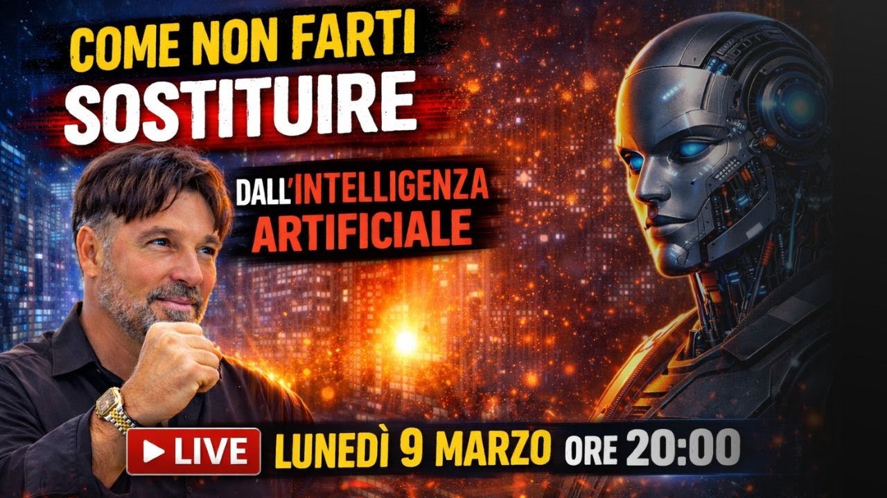 Live: Come non farti SOSTITUIRE dall'Intelligenza Artificiale - 9 Marzo ore 20:00