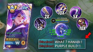 HANABI PURPLE BUILD🤫.| PERFECT GAMEPLAY SOLO RANK, MLBB 2024.✨