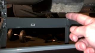 Homebuilt Powerblocks stand from Harbor Freight stand.