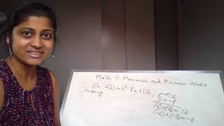 Math 11 Maximum and Minimum Values of Quadratic Functions
