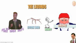 Henry Stickman, Rick Astley, Stick bug and Gnome dances together!!!!!