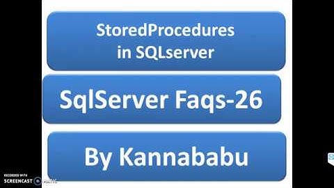 Storedprocedures Output Parameters
