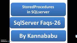 Storedprocedures Output Parameters