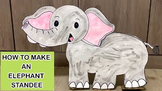 DIY HOW TO MAKE CUTE ANIMAL STANDEE, ELEPHANT STANDEE