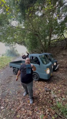 これから林道アタックをしようとしている軽トラ達の撮影を撮影! #shorts #suzuki #subaru