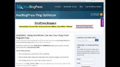 Blog Setup - Maxblogpress Ping Optimizer Wordpress Plugin