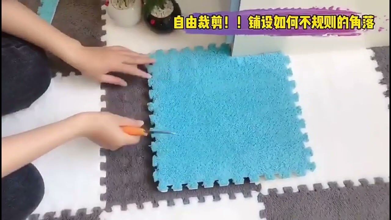 Soft Plush Baby Play Mat EVA Foam Children's Carpet Interlocking Exercise Tiles Floor Carp