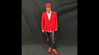 Men In Style Red Jacket black pants roses