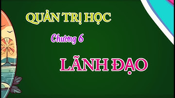 CHƯƠNG 6. LÃNH ĐẠO #lanhdao #quantrihoc #principles_of_management