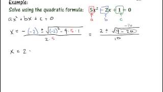 Quadratic Formula with Complex Solutions