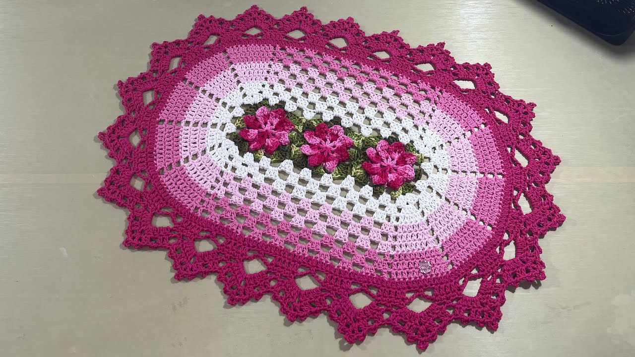 Tapete Ana com flor catavento🌷mega fácil e econômico Passo a passo Destro