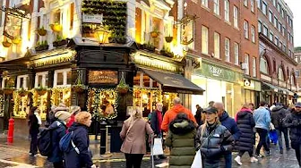 🎄 London Christmas Walk 2024 🎄 Christmas Lights and Shops in December 🇬🇧 4K Virtual Walking Tour