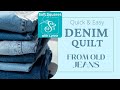 Super fast and easy denim quilt made from old jeans i used pants from the 80s and 90s in mine