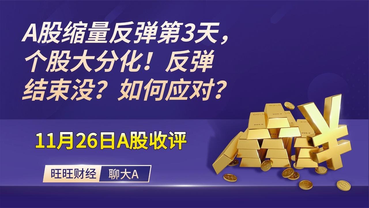 收评，A股缩量反弹第3天，个股大分化！反弹结束没？如何应对？ - YouTube