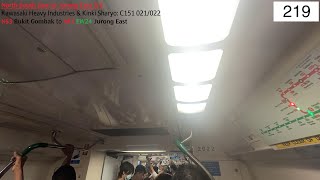 ⁴ᴷ [Typical 7.30am] SMRT Trains, NSL Train Ride [Bt Gombak → Jurong East] - Kawasaki C151 021/022