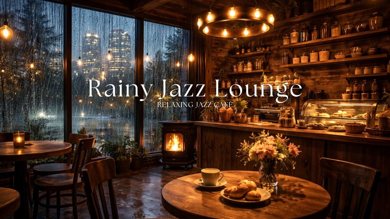 Cozy Rainy Night Jazz ☕ Relaxing Coffee Shop Ambience with Smooth Jazz ...
