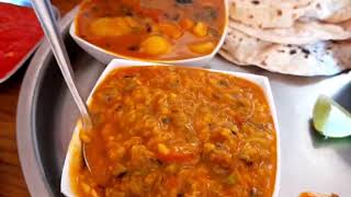 lasaniya Mug ni dal , Rasawala bateka nu shak Desi Style Gujarati thali in Lunch