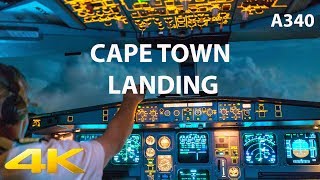 AIR FRANCE A340 LANDING AT CAPE TOWN IN 4K WITH ATC