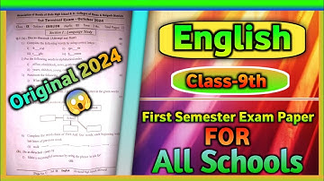 Class 9th English First Semester Exam Paper 2024 | Time to STUDY