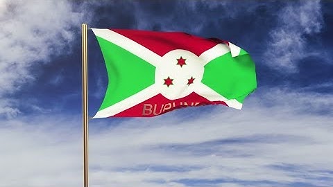4K Burundi flag with title waving in the wind. Looping sun rises style. Animation loop Stock video