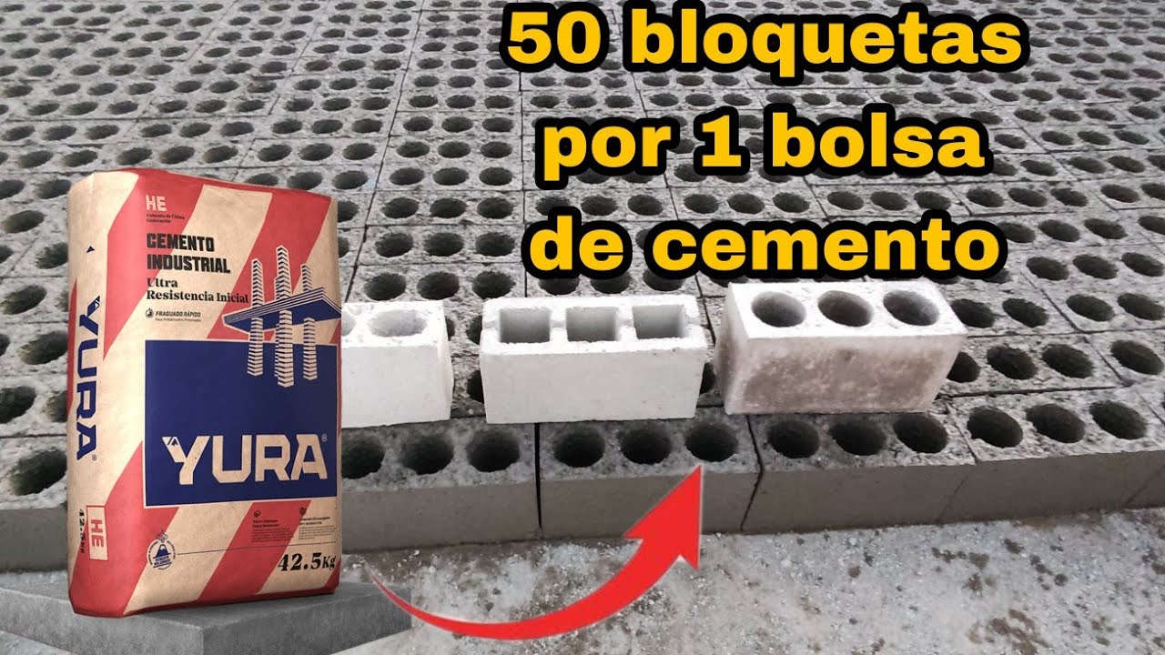 proporción de mezcla para sacar 50 unidades de bloquetas con una bolsa