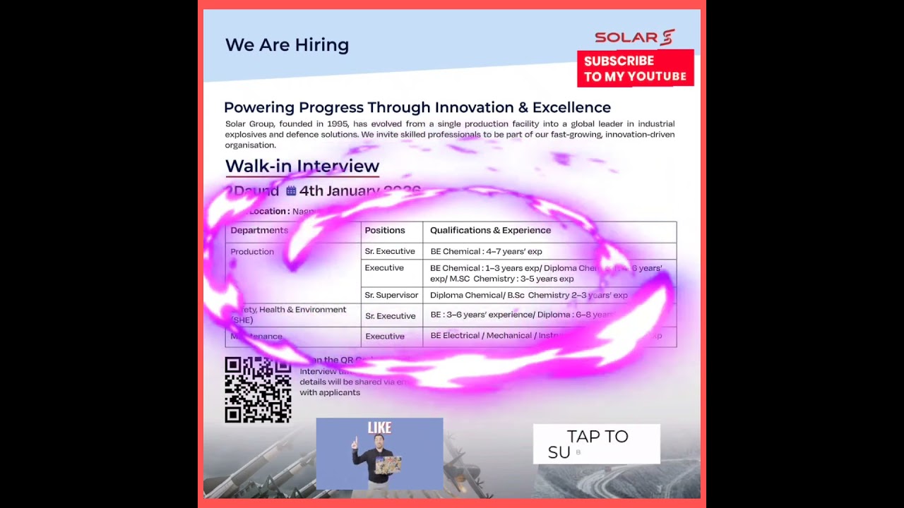 Walk-in Interview: Chemical & Experienced