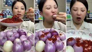 mukbang : Garlic chili eating show #2 - too spicy