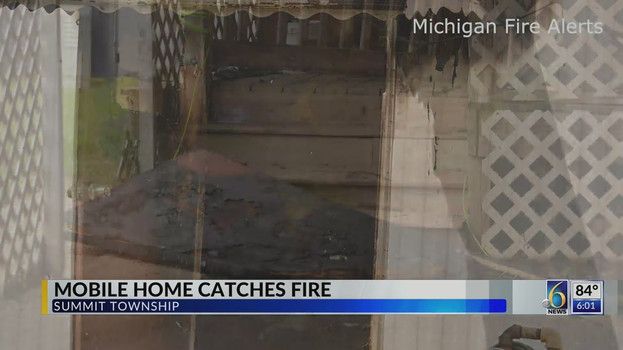 Mobile home catches fire - YouTube