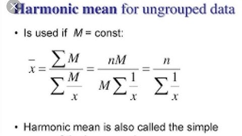 Harmonic mean ||Harmonic mean formula||example of harmonic mean for ungrouped data||