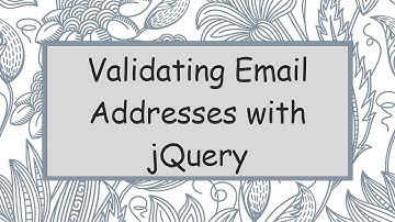 Validating Email Addresses with jQuery