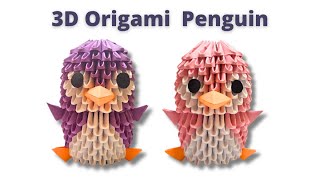 How To Make 3D Origami Penguin | Modular Origami Penguin | Step By Step Tutorial